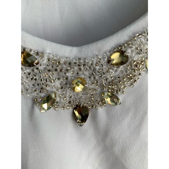 Susan Graver 3/4 Sleeved Tiered Beaded Top fits up to a M (A-009) - Picture 5 of 10